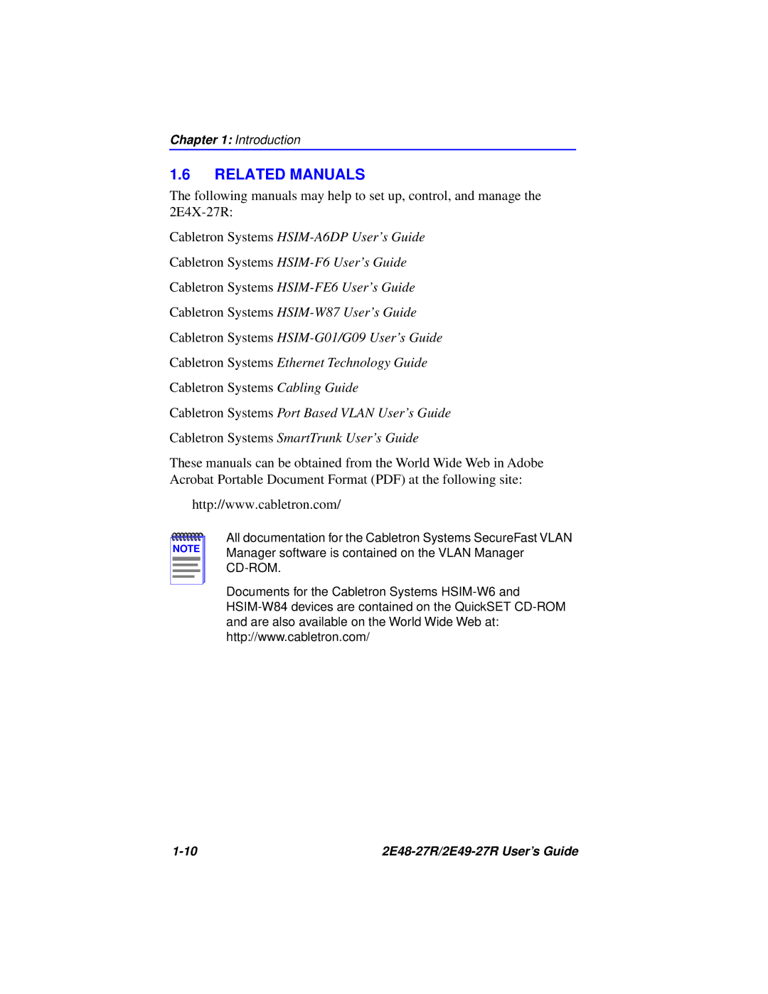 Cabletron Systems 2E48-27R, 2E49-27R manual Related Manuals, Cabletron Systems Cabling Guide 