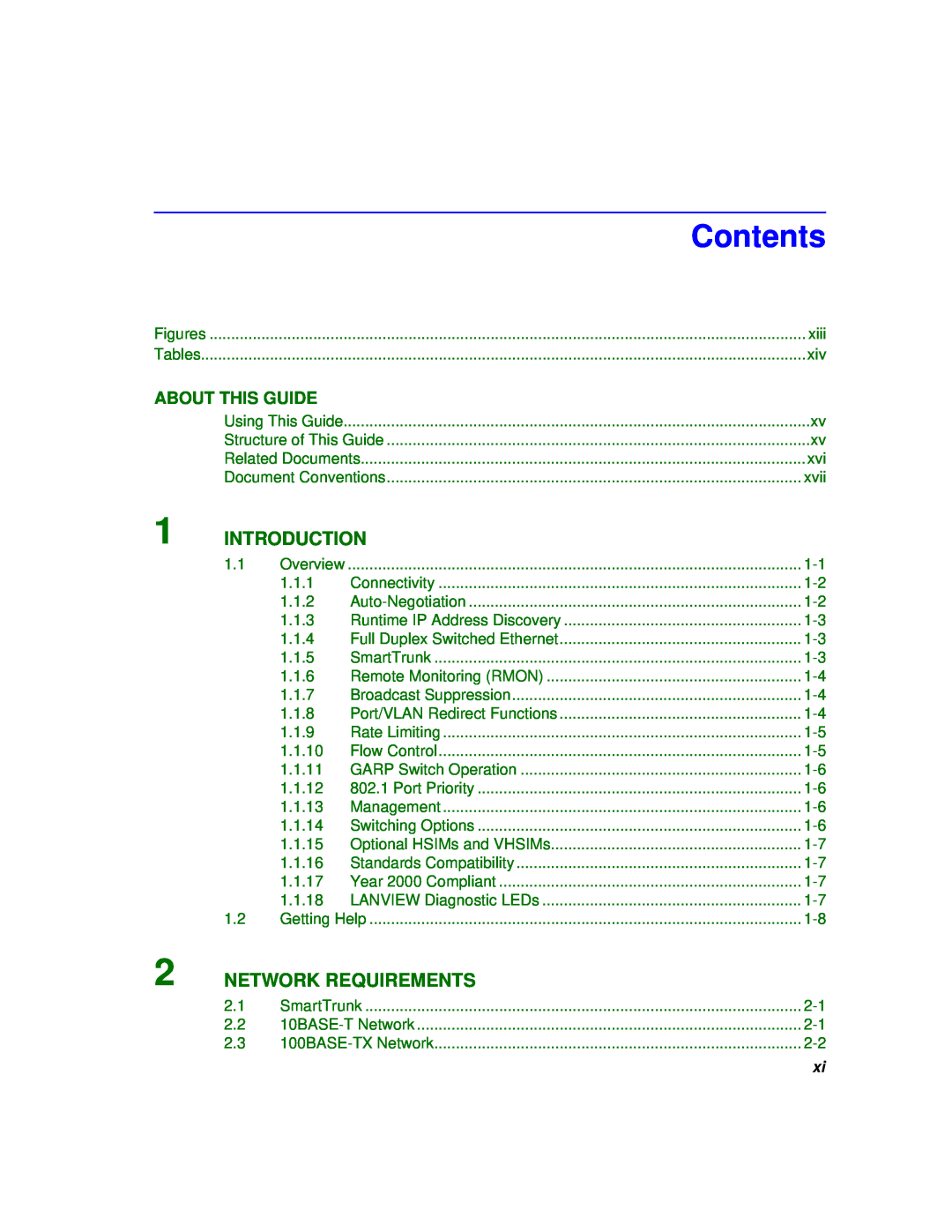 Cabletron Systems 2H253-25R manual Contents, Introduction, Network Requirements, About This Guide 