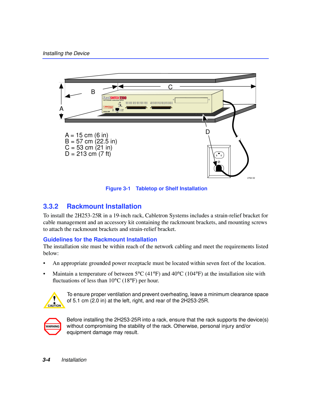 Cabletron Systems 2H253-25R manual Guidelines for the Rackmount Installation 