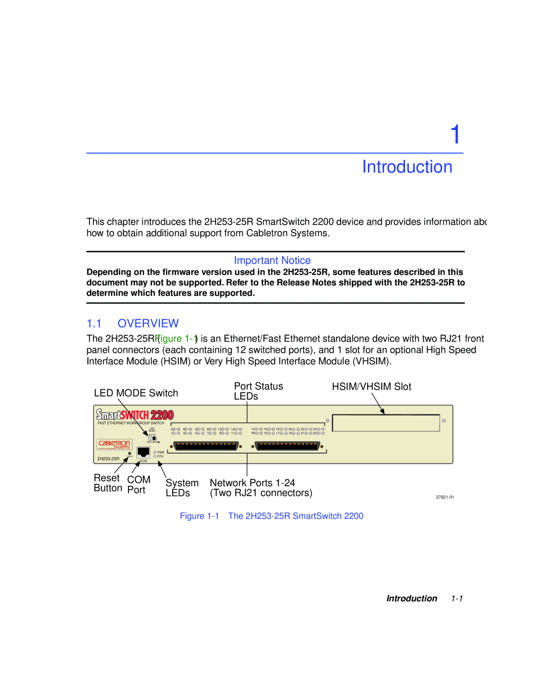 Cabletron Systems 2H253-25R manual Introduction, Overview 