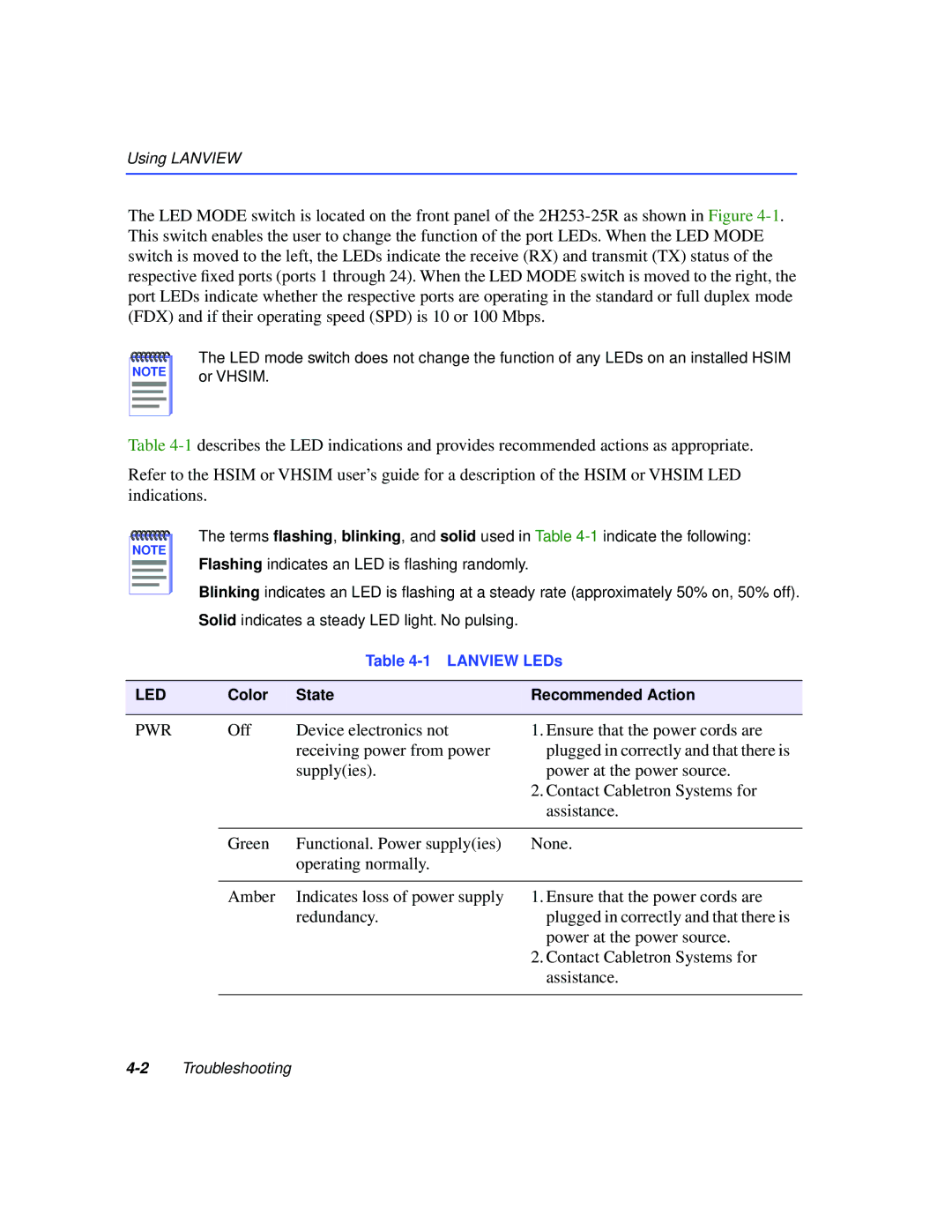 Cabletron Systems 2H253-25R manual Pwr 