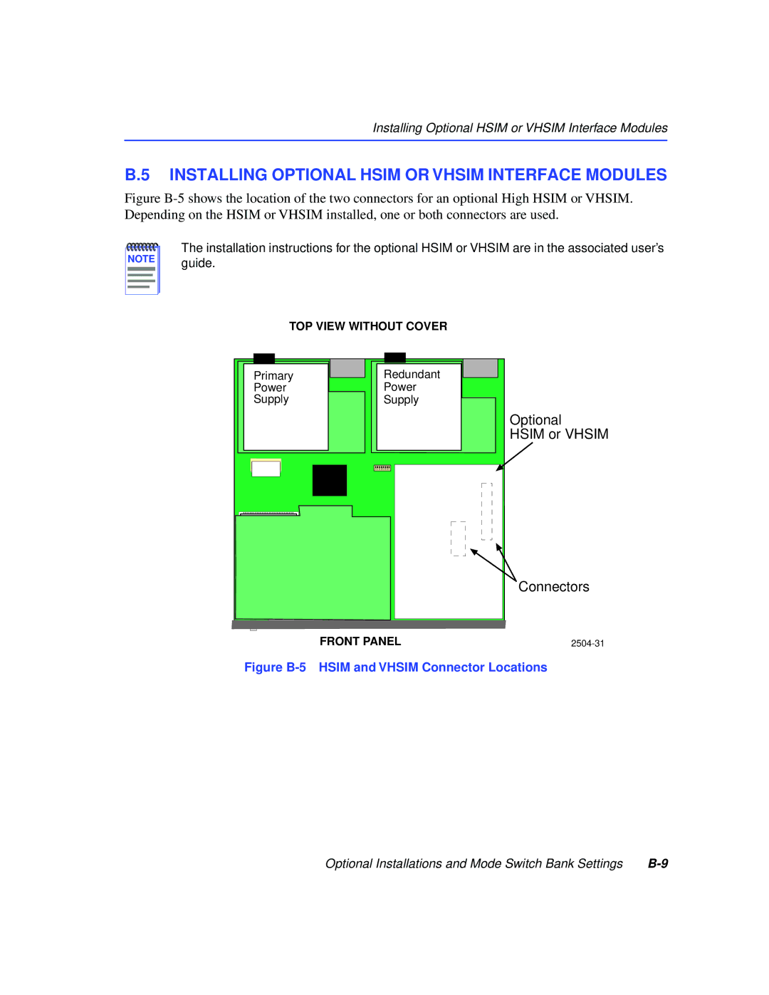 Cabletron Systems 2H253-25R manual Installing Optional Hsim or Vhsim Interface Modules 