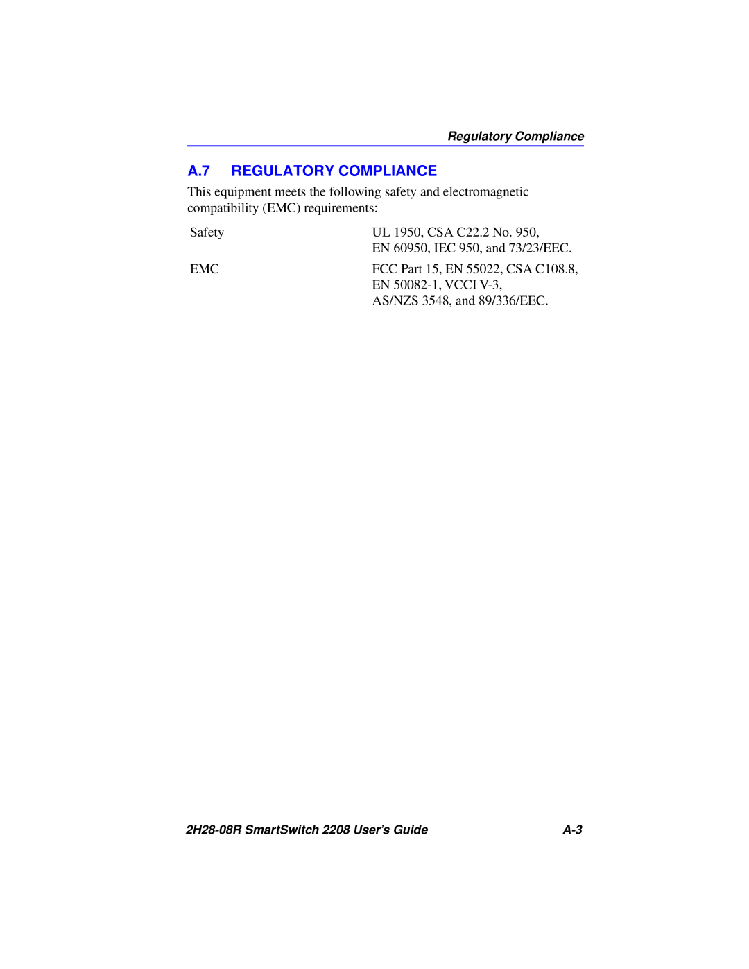 Cabletron Systems 2H28-08R manual Regulatory Compliance, Emc 