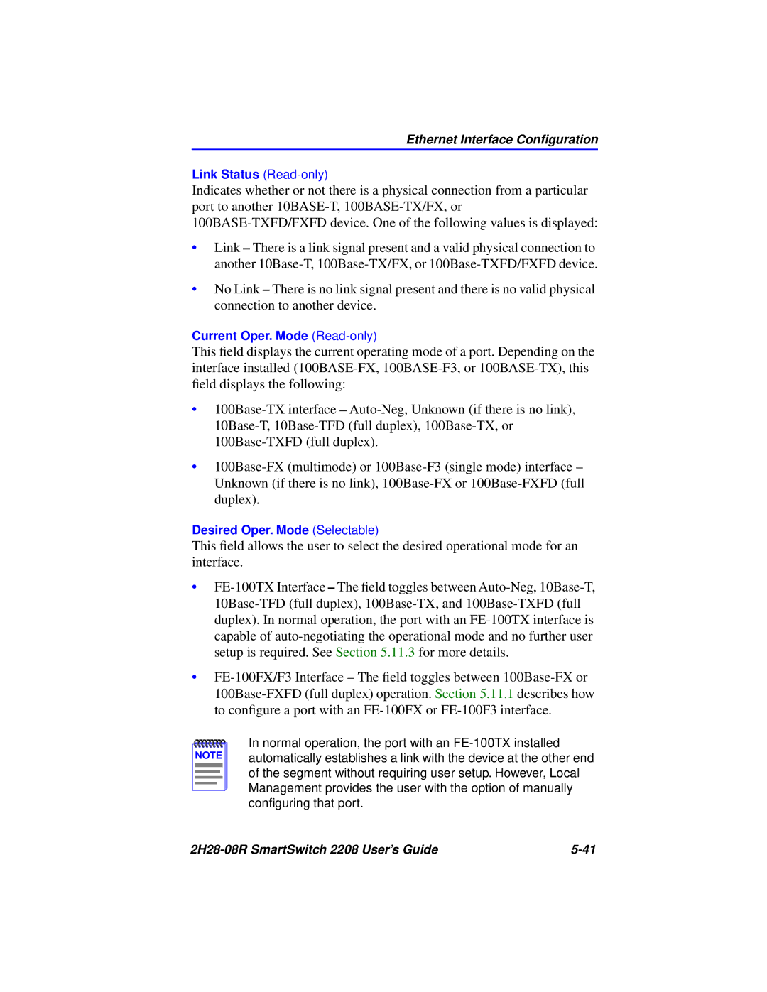 Cabletron Systems 2H28-08R manual Ethernet Interface Conﬁguration 