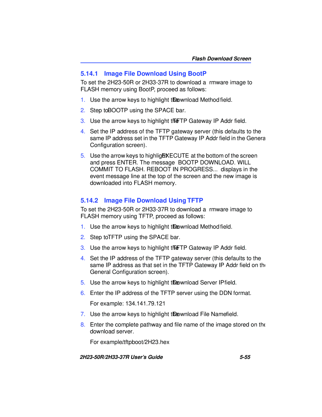 Cabletron Systems 2H23-50R, 2H33-37R manual Image File Download Using BootP, Image File Download Using Tftp 