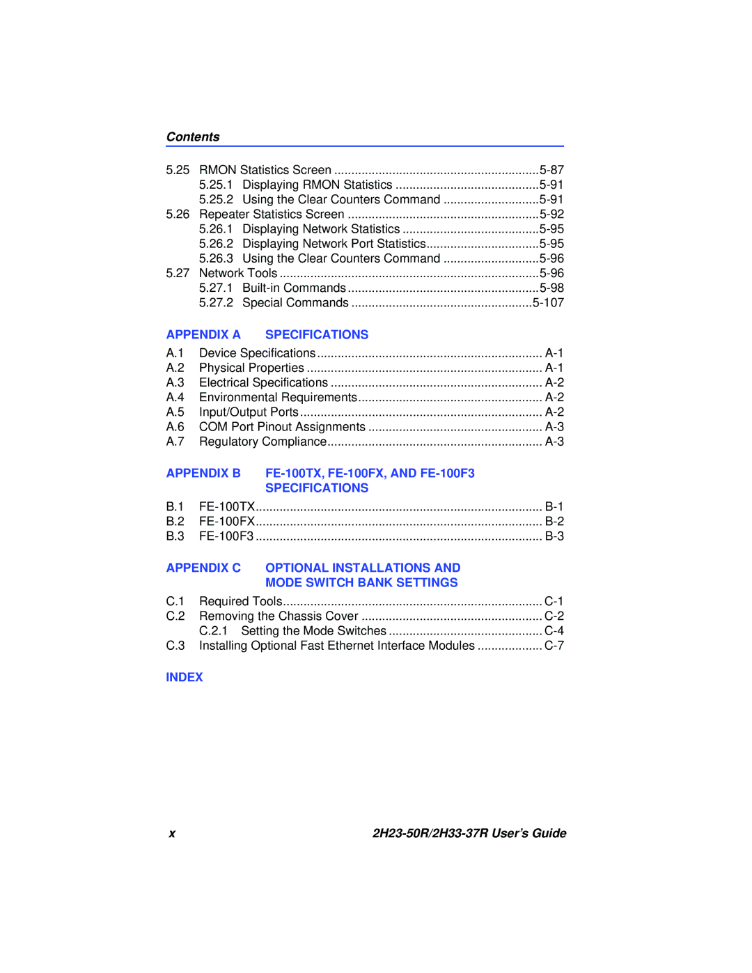 Cabletron Systems 2H33-37R, 2H23-50R manual Appendix B 