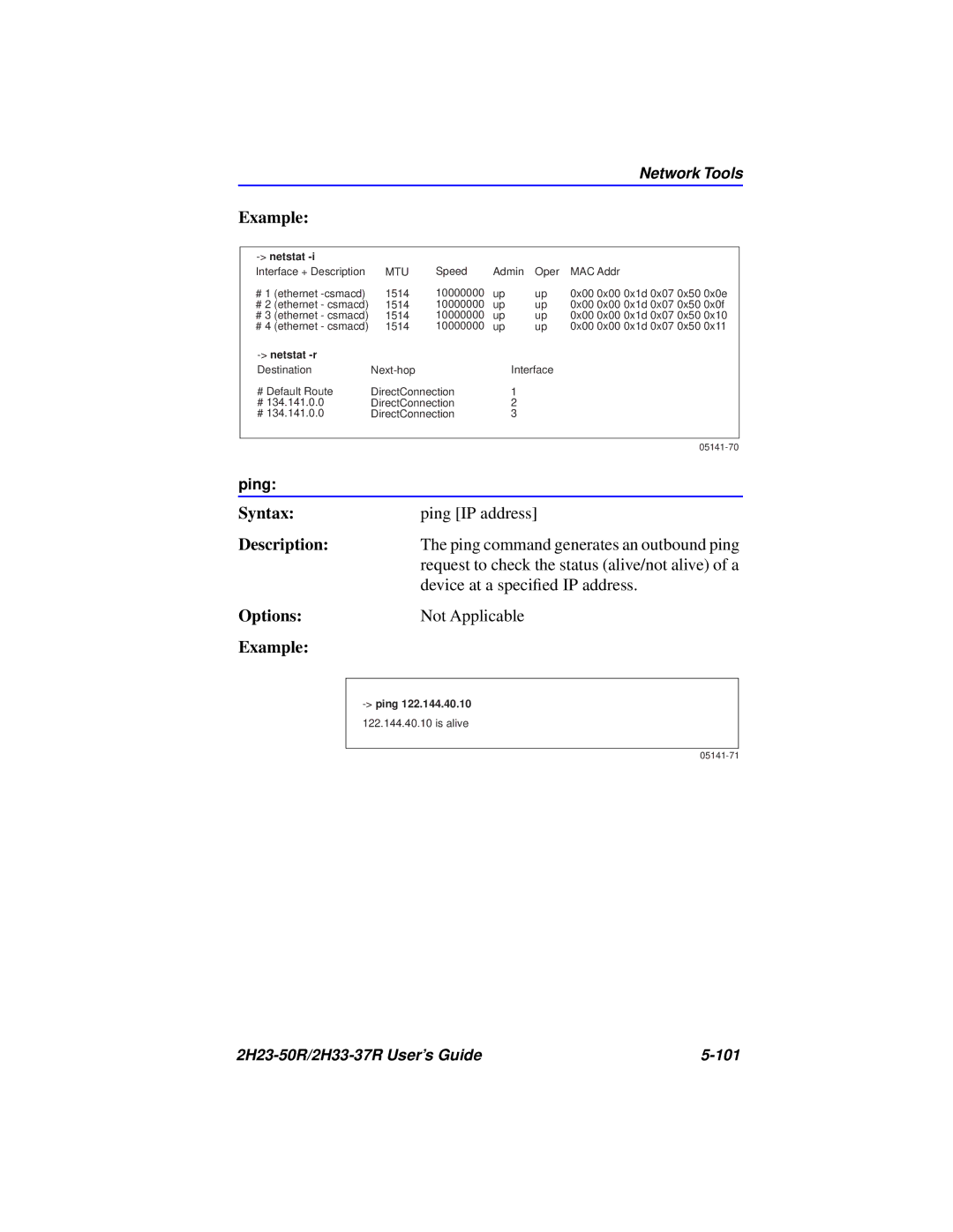 Cabletron Systems 2H23-50R, 2H33-37R manual Ping IP address 