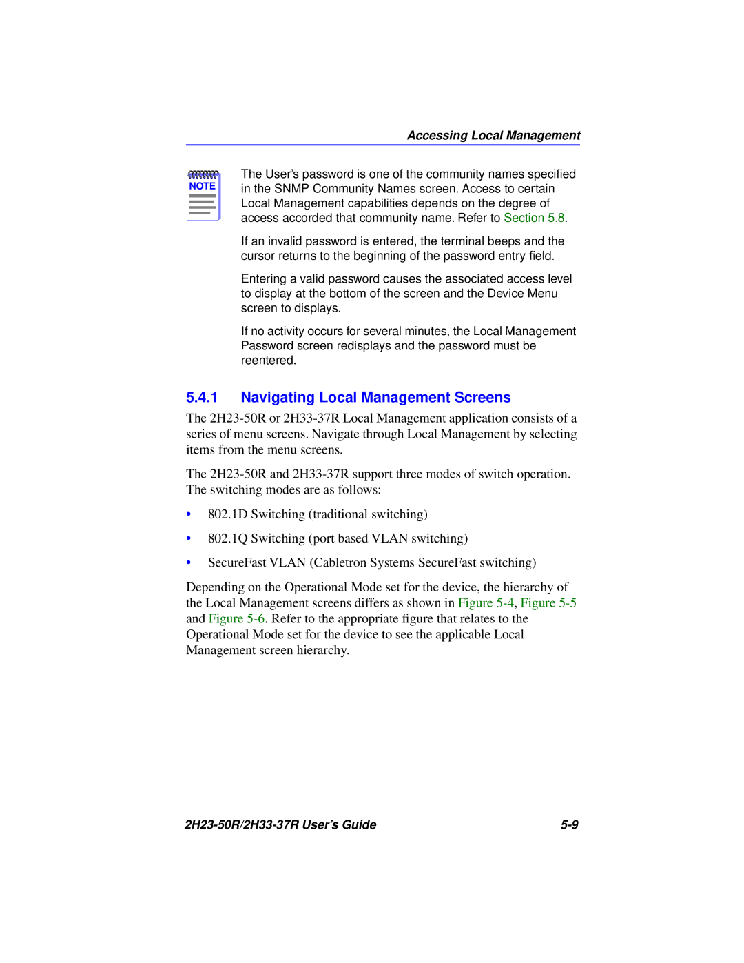 Cabletron Systems 2H23-50R, 2H33-37R manual Navigating Local Management Screens, Accessing Local Management 