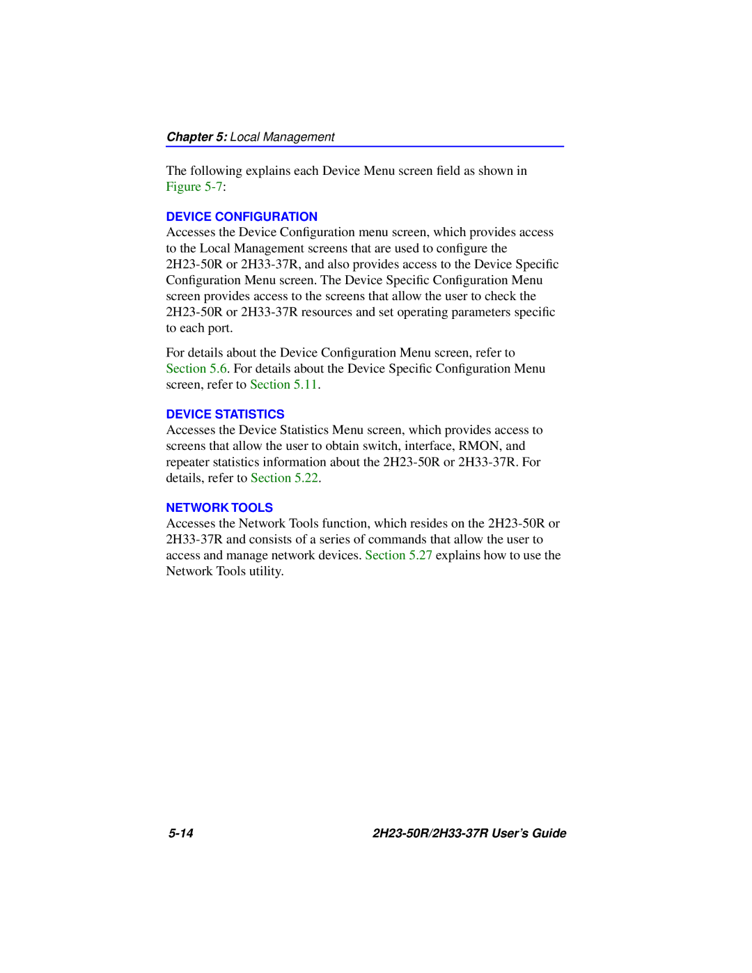 Cabletron Systems 2H33-37R, 2H23-50R manual Device Configuration 