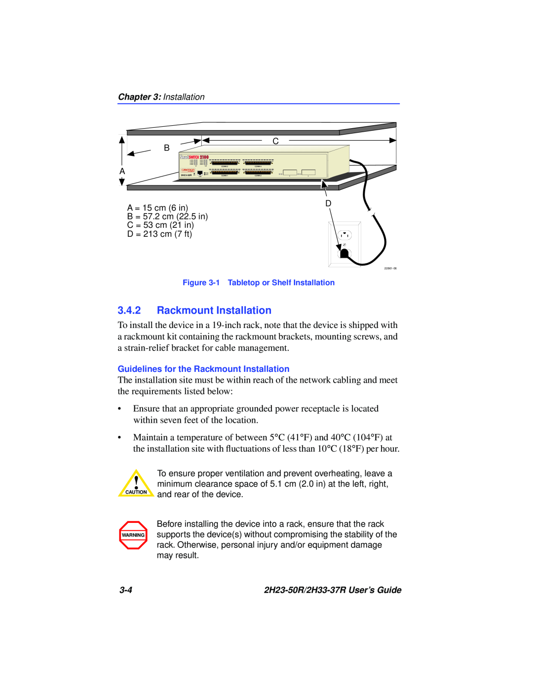 Cabletron Systems 2H33-37R, 2H23-50R manual Guidelines for the Rackmount Installation 
