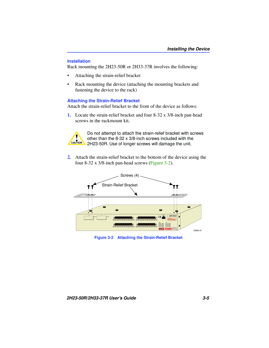 Cabletron Systems manual Rack mounting the 2H23-50R or 2H33-37R involves the following 