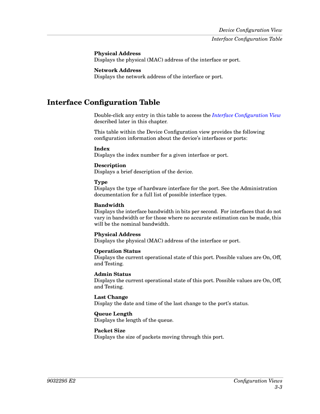 Cabletron Systems 3Com PortSwitch Hub manual Interface Conﬁguration Table 