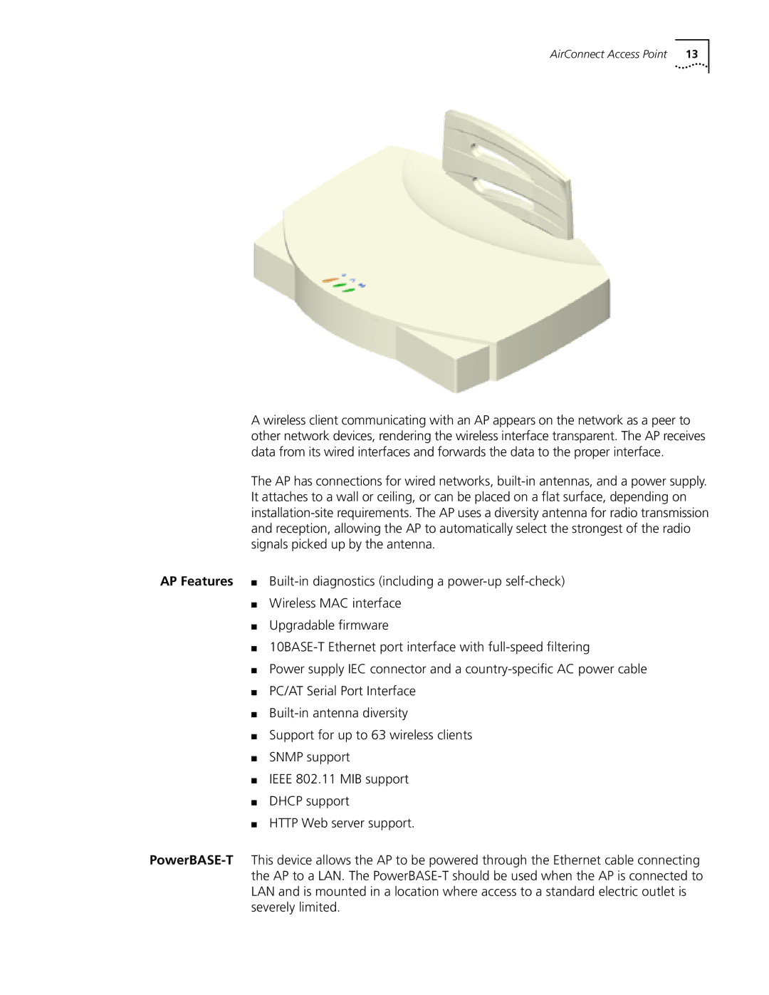 Cabletron Systems 3Com manual AirConnect Access Point 