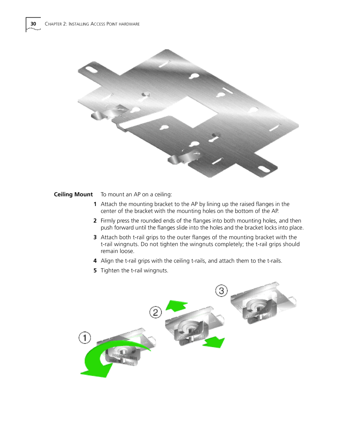 Cabletron Systems 3Com manual Ceiling Mount To mount an AP on a ceiling 