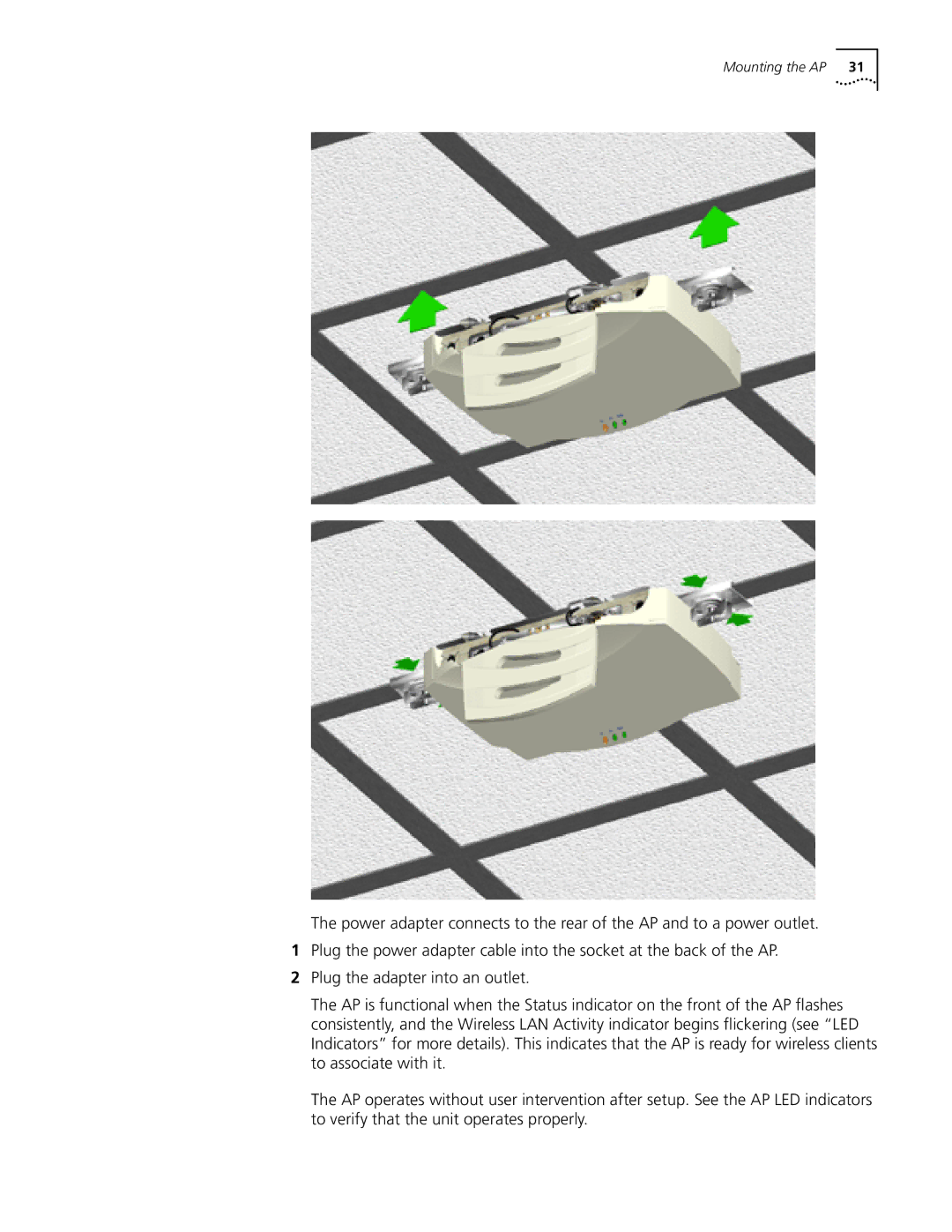 Cabletron Systems 3Com manual Mounting the AP 