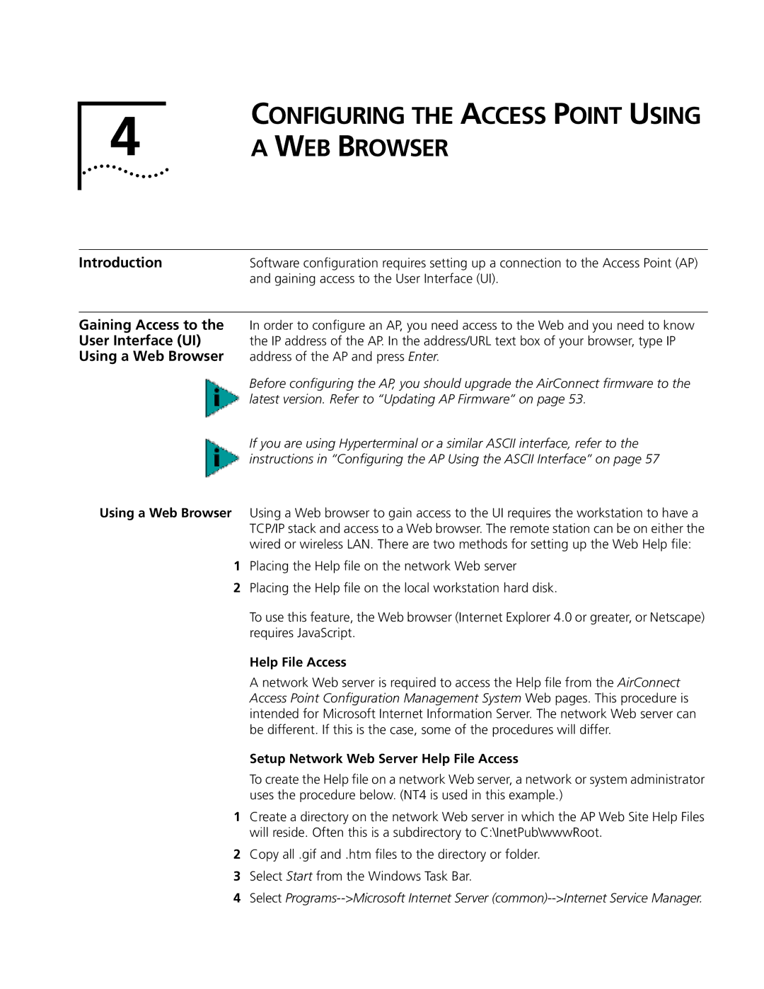 Cabletron Systems 3Com manual WEB Browser, Gaining Access to the User Interface UI Using a Web Browser, Help File Access 