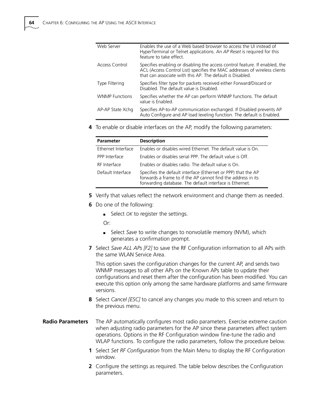 Cabletron Systems 3Com manual That can associate with this AP. The default is Disabled 