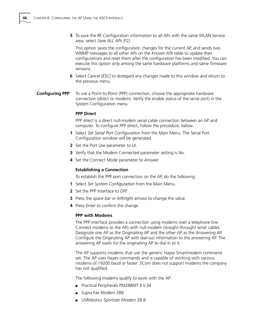 Cabletron Systems 3Com manual PPP Direct, Establishing a Connection, PPP with Modems 