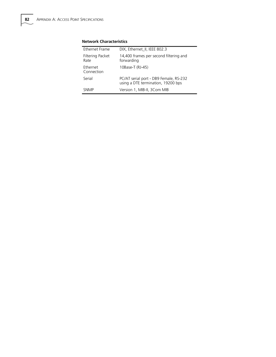 Cabletron Systems 3Com manual Network Characteristics 