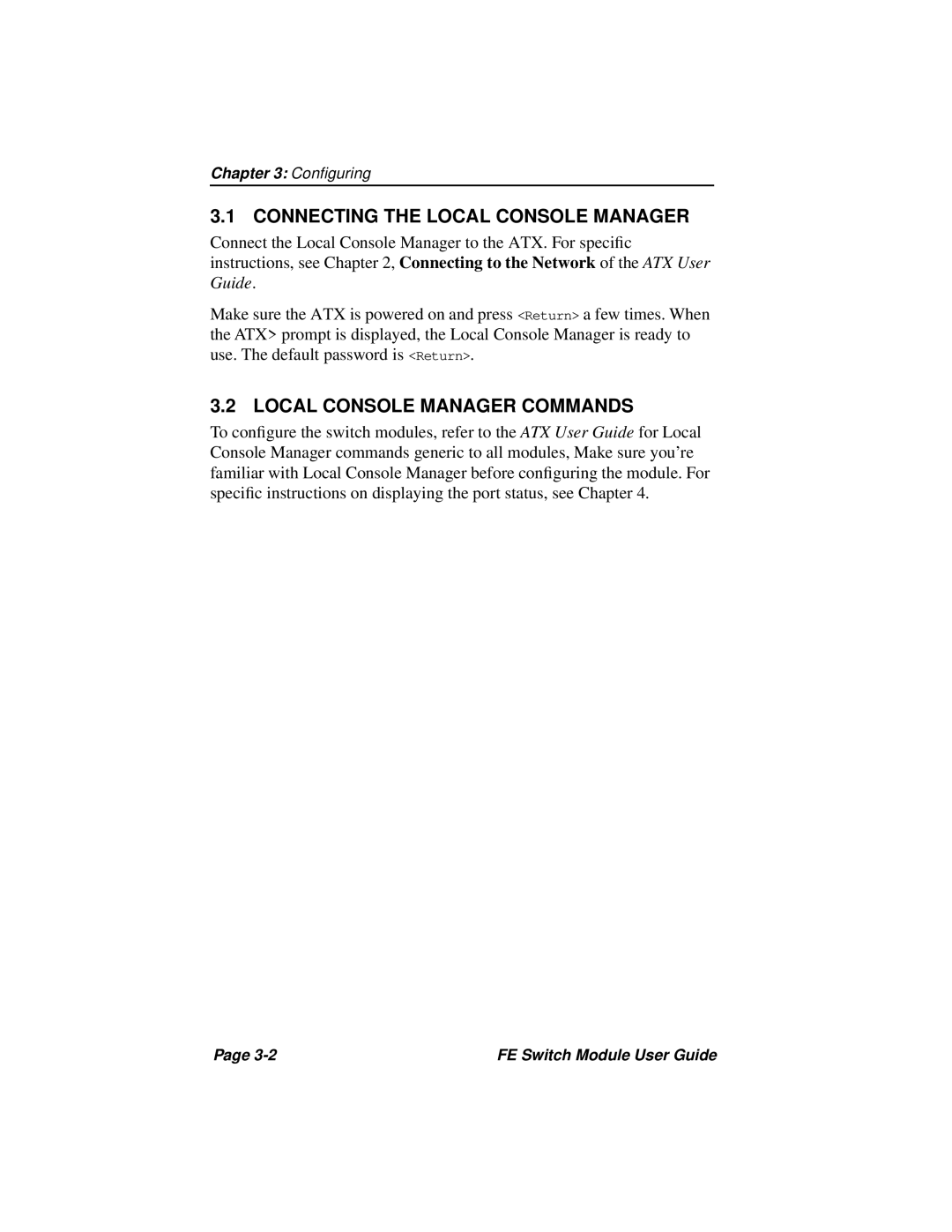 Cabletron Systems 3H02-04, 3H08-04 manual Connecting the Local Console Manager, Local Console Manager Commands 