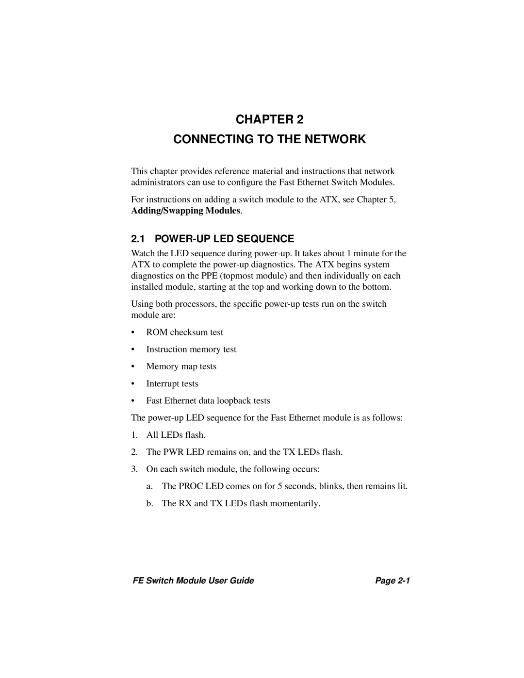 Cabletron Systems 3H08-04, 3H02-04 manual Chapter Connecting To The Network, Power-Up Led Sequence 
