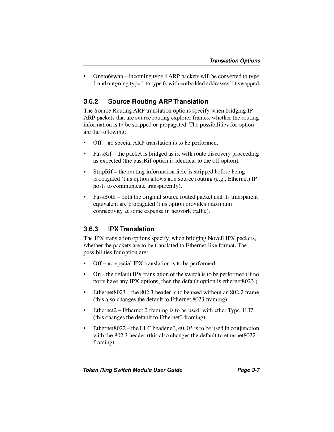 Cabletron Systems 3T02-04 manual Source Routing ARP Translation, IPX Translation 