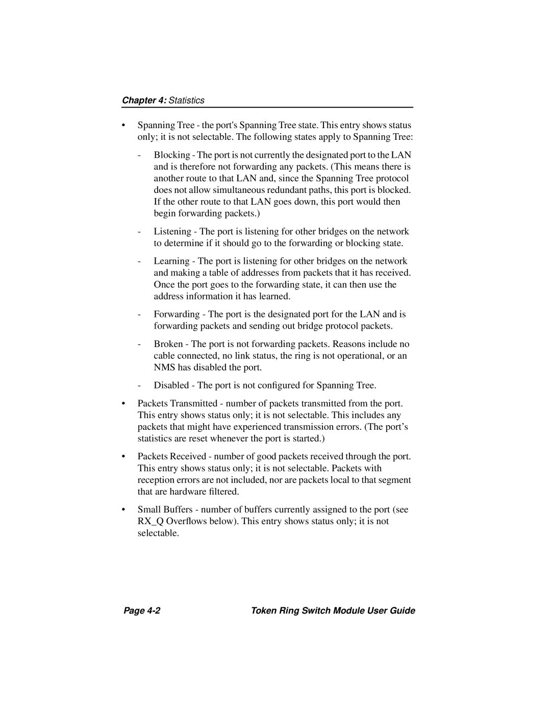 Cabletron Systems 3T02-04 manual Statistics 