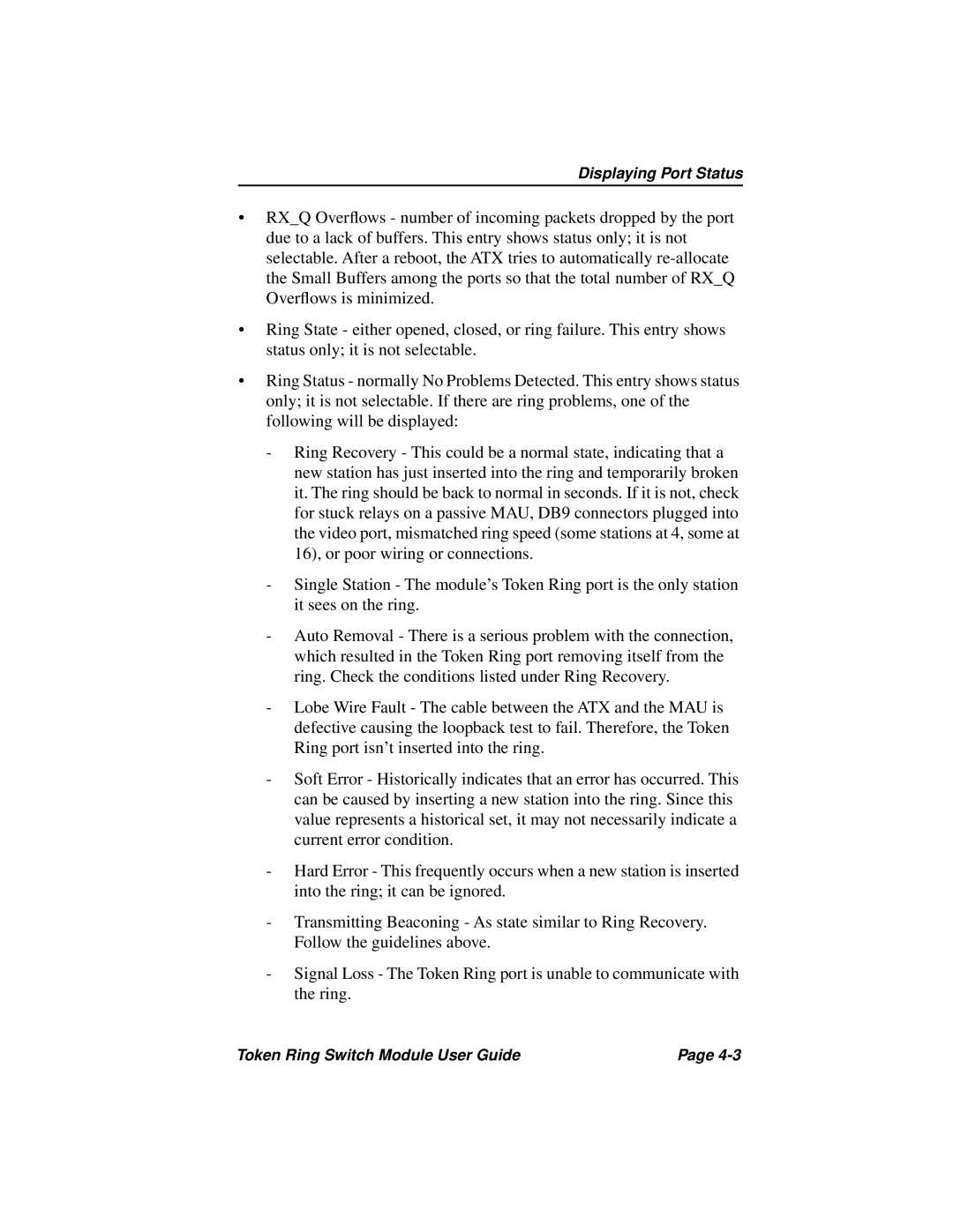 Cabletron Systems 3T02-04 manual Displaying Port Status 