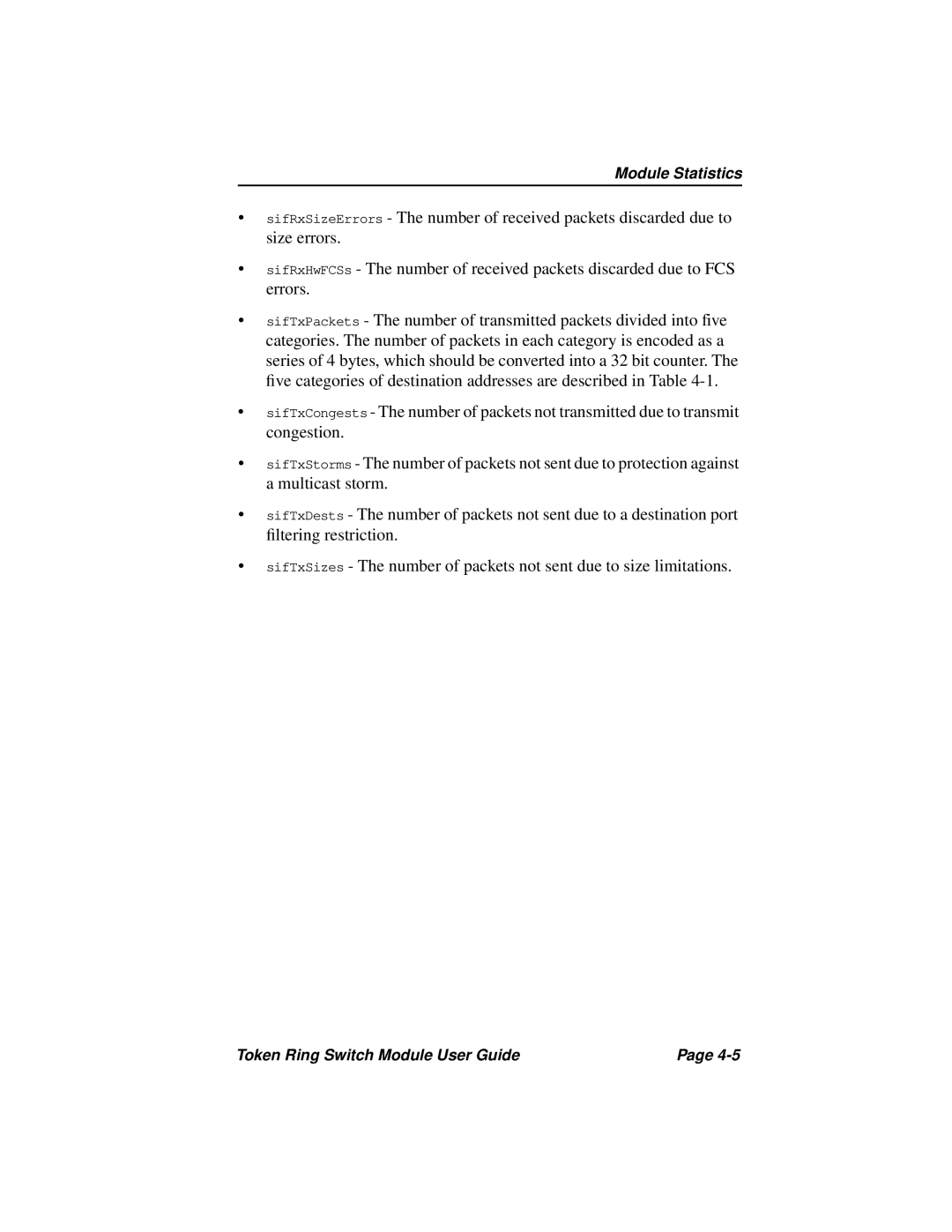 Cabletron Systems 3T02-04 manual Module Statistics 