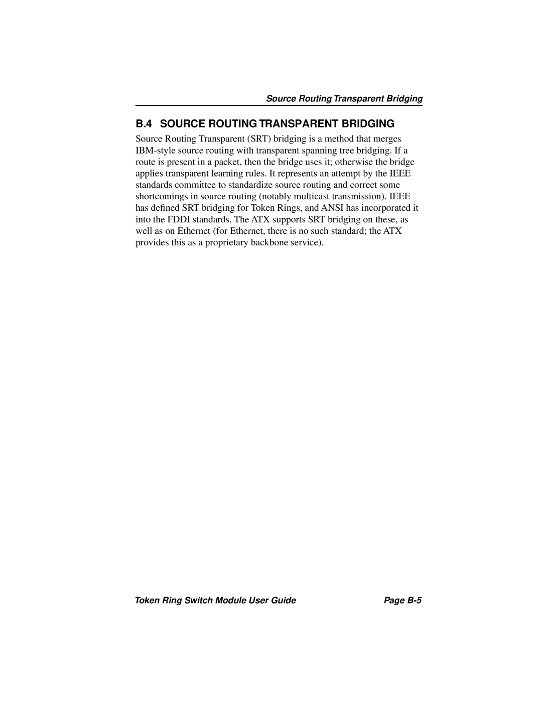 Cabletron Systems 3T02-04 manual Source Routing Transparent Bridging 