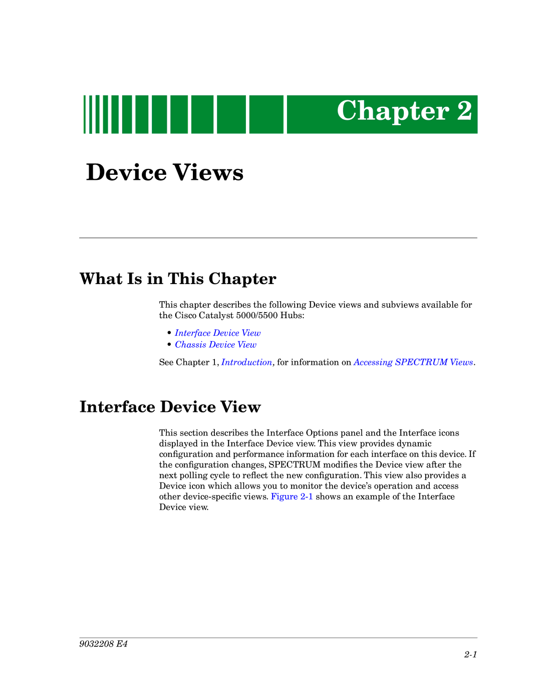 Cabletron Systems 5000, 5500 manual Device Views, Interface Device View 