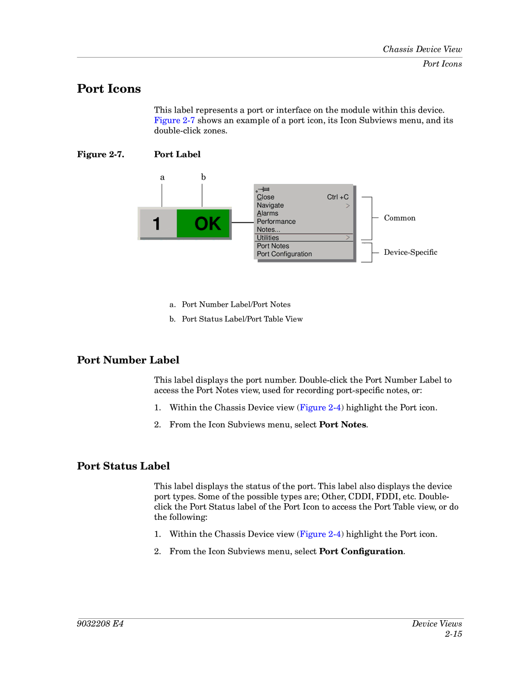 Cabletron Systems 5000, 5500 manual Port Icons, Port Number Label, Port Status Label, Port Label 