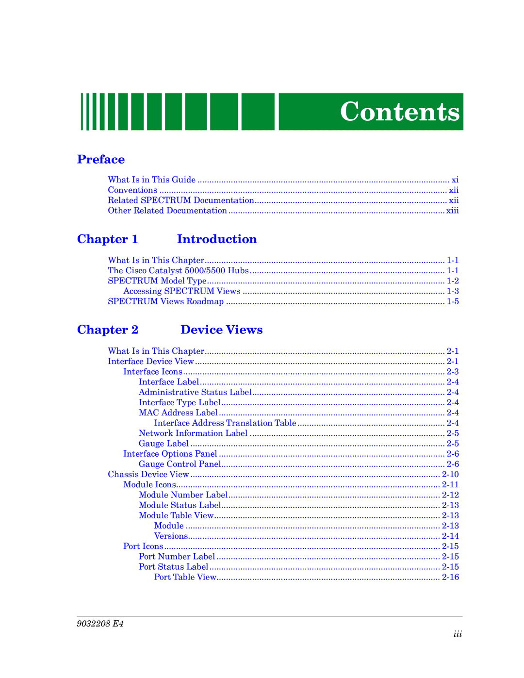 Cabletron Systems 5000, 5500 manual Contents 