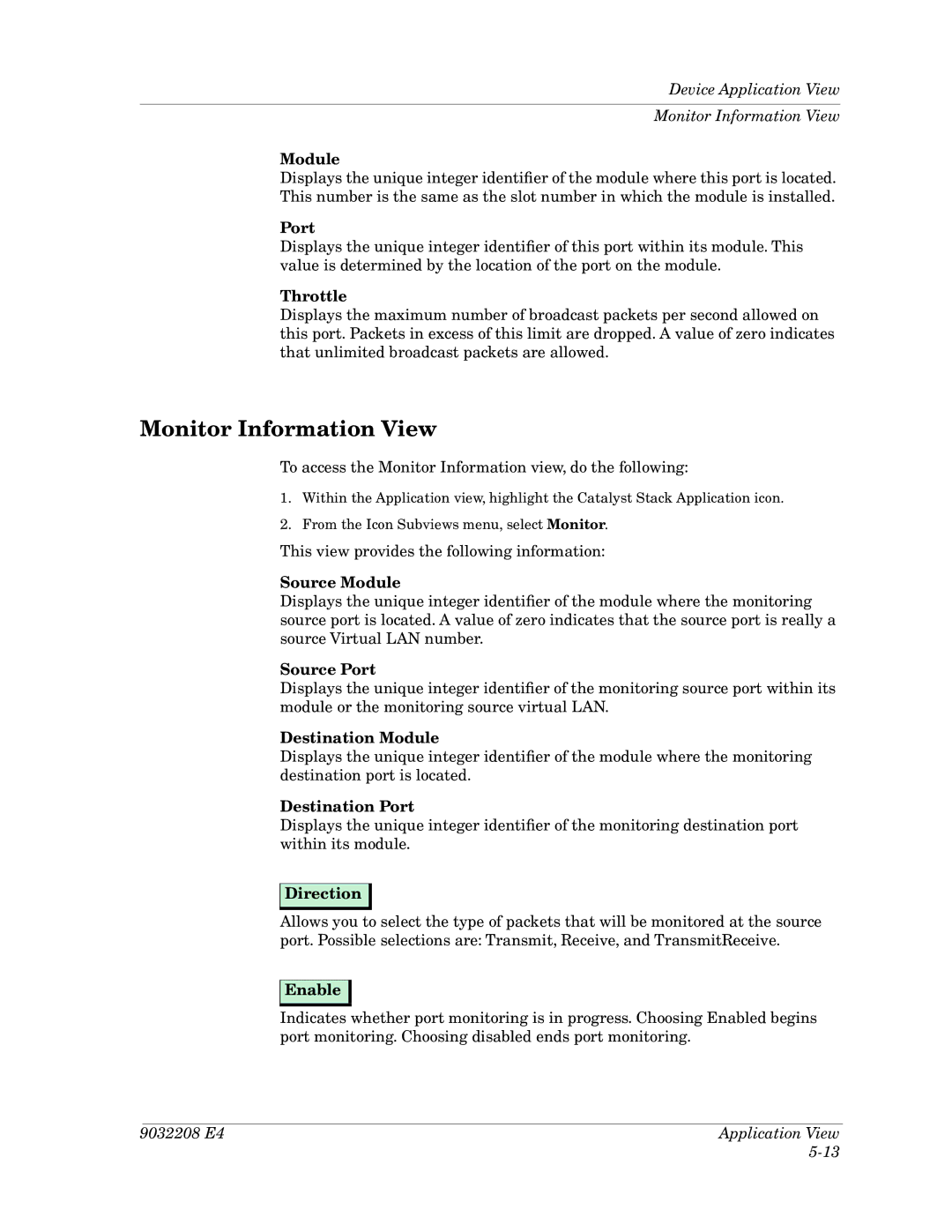 Cabletron Systems 5000, 5500 manual Monitor Information View 