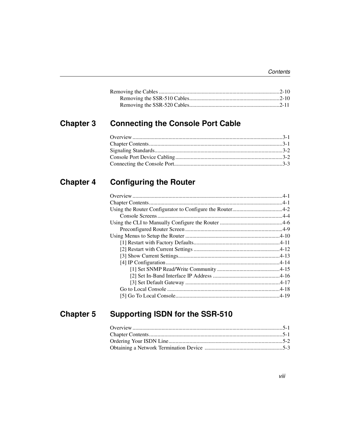 Cabletron Systems 510, 520 manual Chapter Connecting the Console Port Cable, Chapter Configuring the Router 