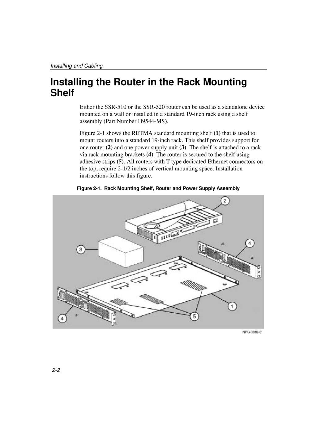 Cabletron Systems 510, 520 manual Installing the Router in the Rack Mounting Shelf 