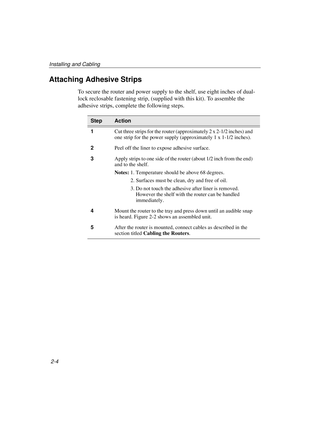 Cabletron Systems 510, 520 manual Attaching Adhesive Strips 