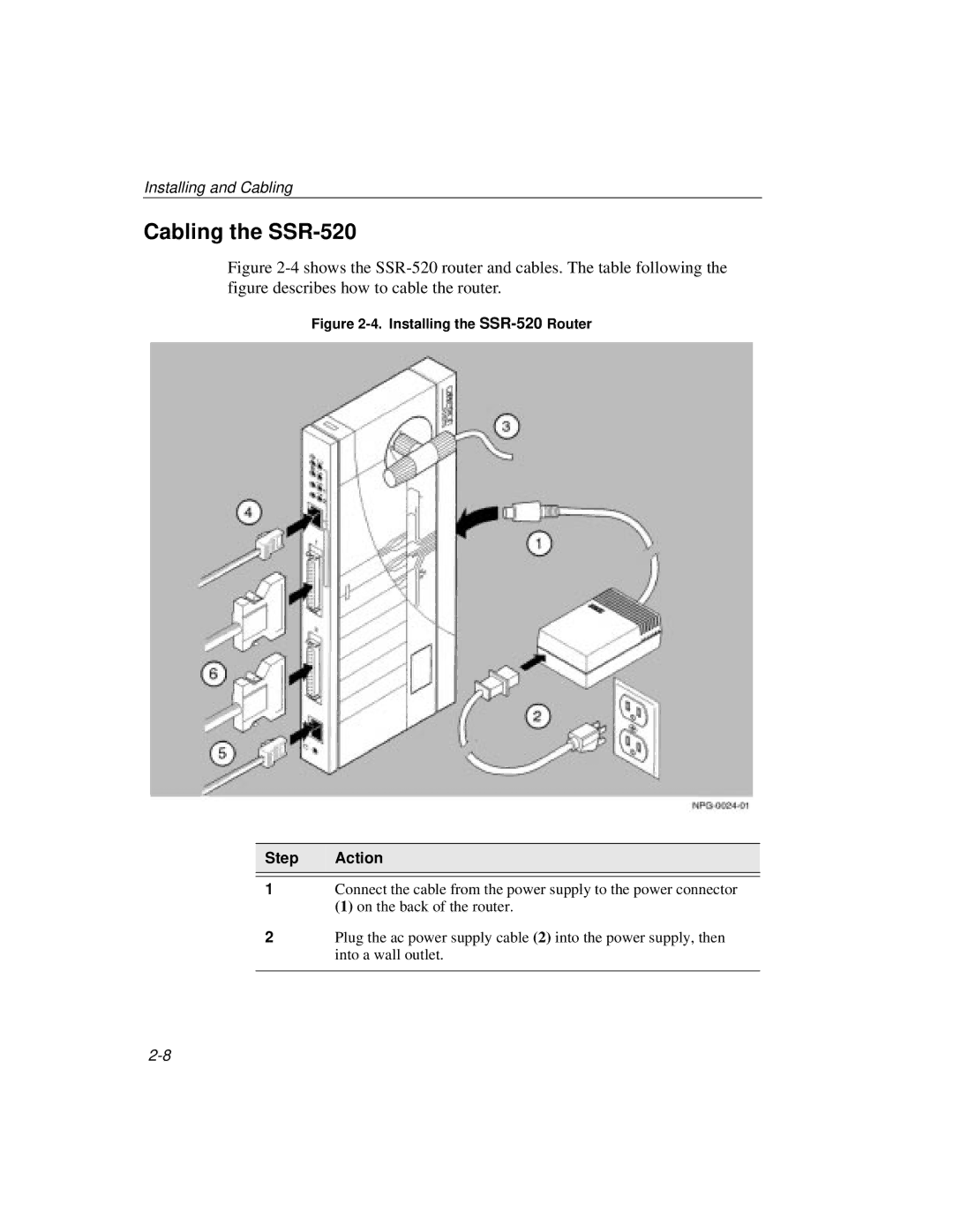 Cabletron Systems 510 manual Cabling the SSR-520, Installing the SSR-520Router 