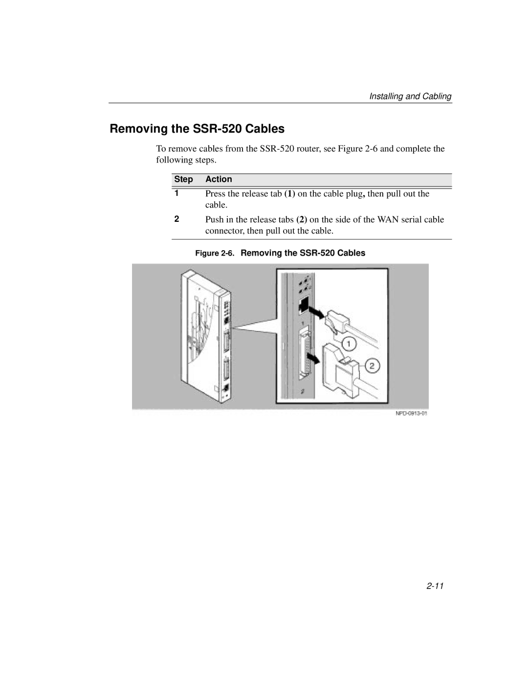 Cabletron Systems 510 manual Removing the SSR-520 Cables 