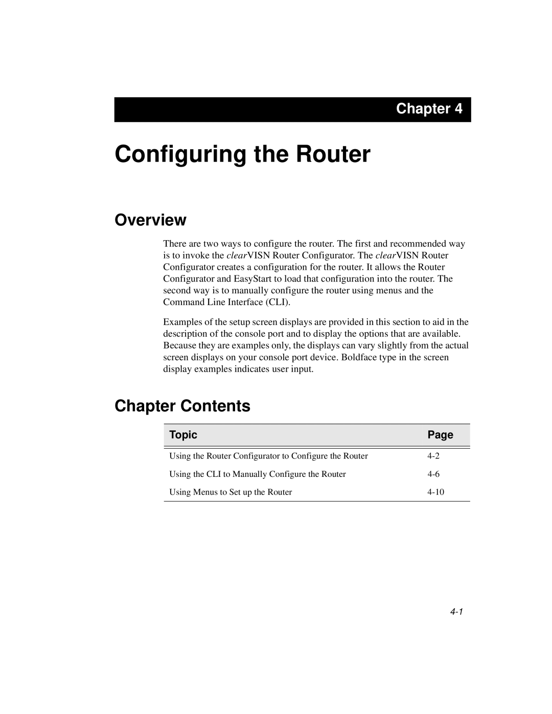 Cabletron Systems 520, 510 manual Configuring the Router 