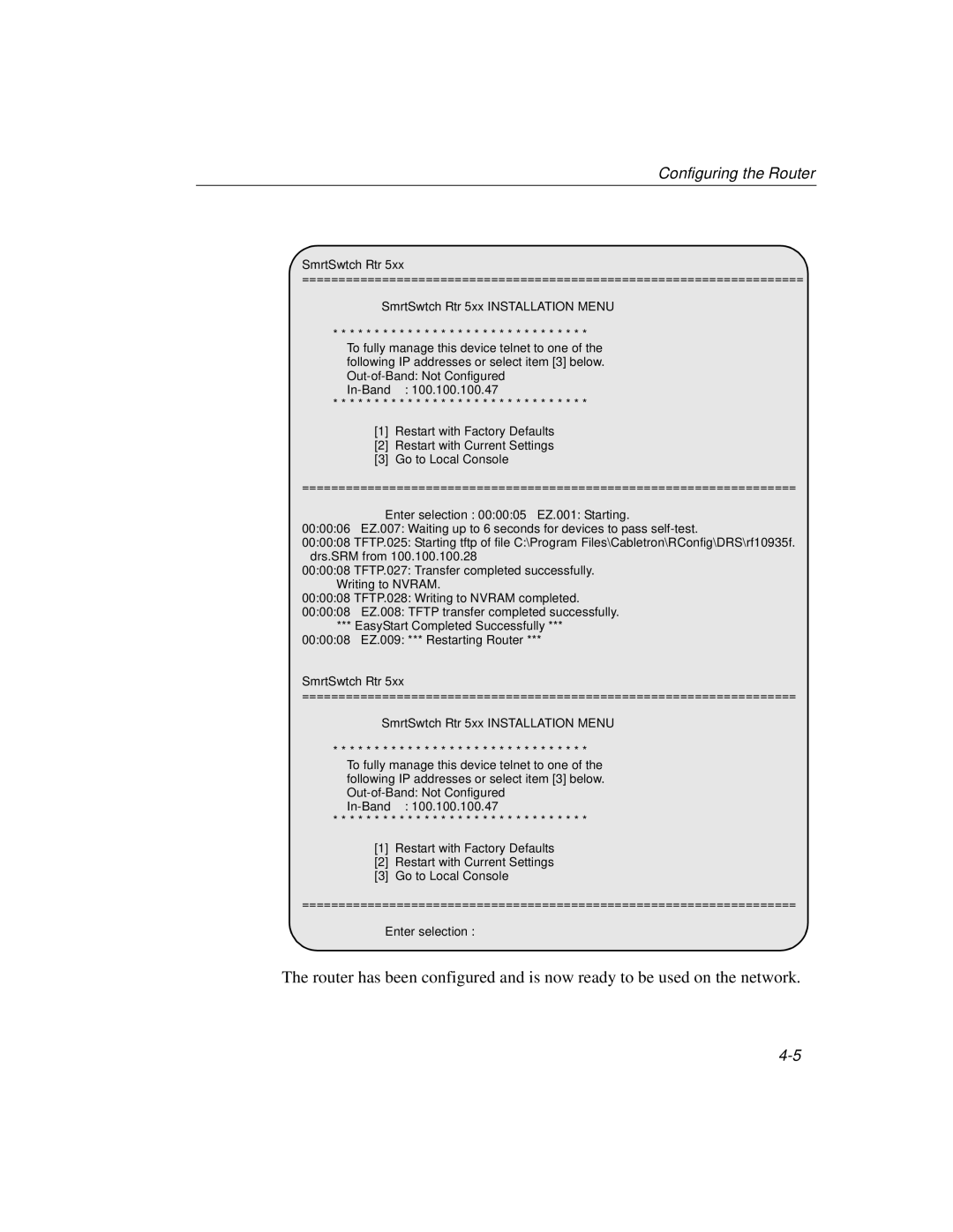 Cabletron Systems 520, 510 manual Configuring the Router 