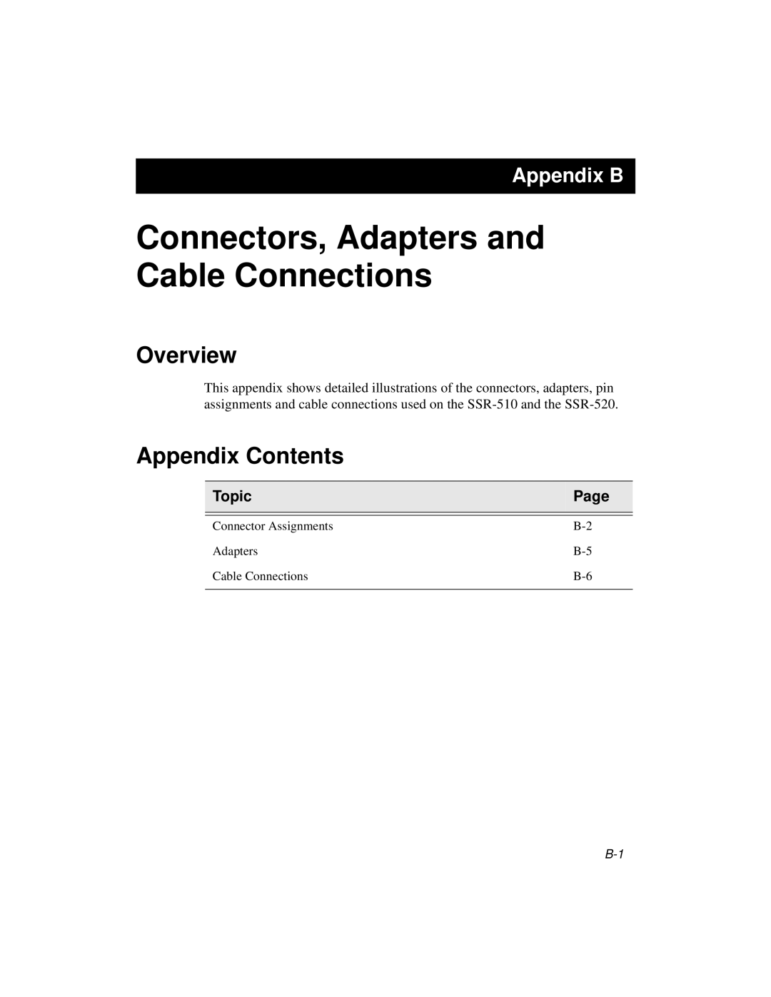 Cabletron Systems 520, 510 manual Connectors, Adapters and Cable Connections 