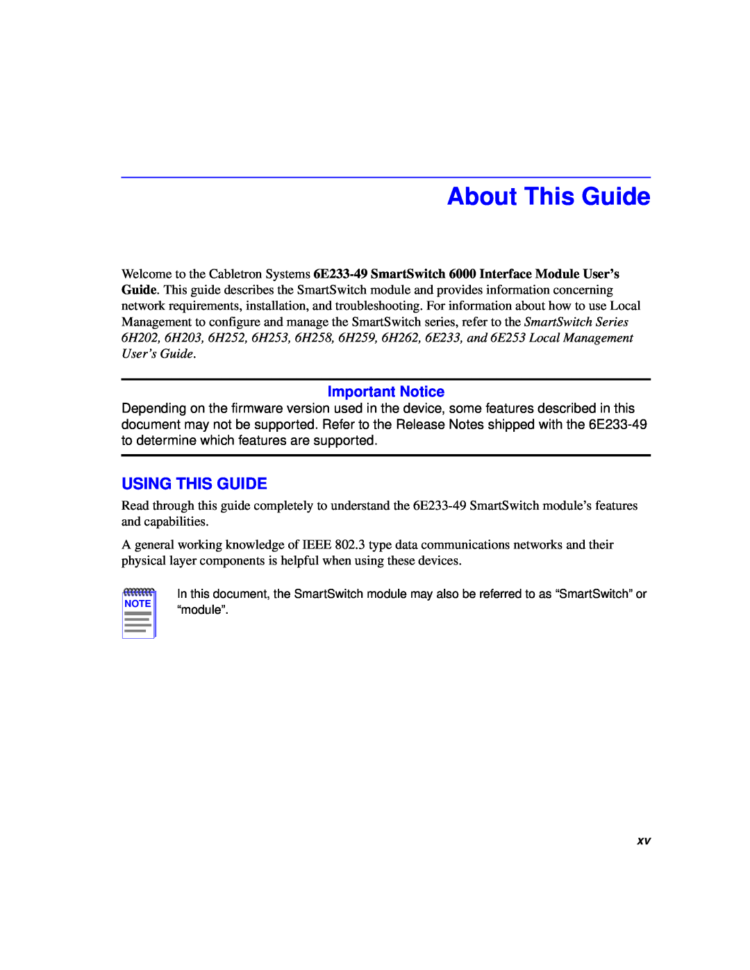 Cabletron Systems 6000 manual About This Guide, Using This Guide, Important Notice 