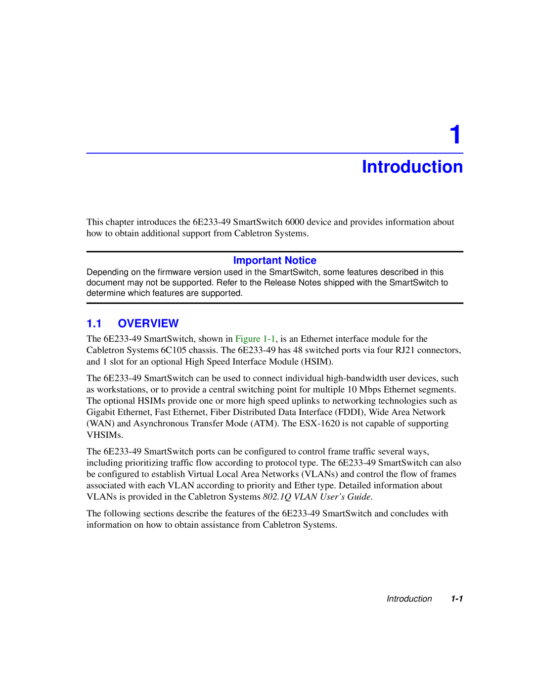 Cabletron Systems 6000 manual Introduction, Overview 