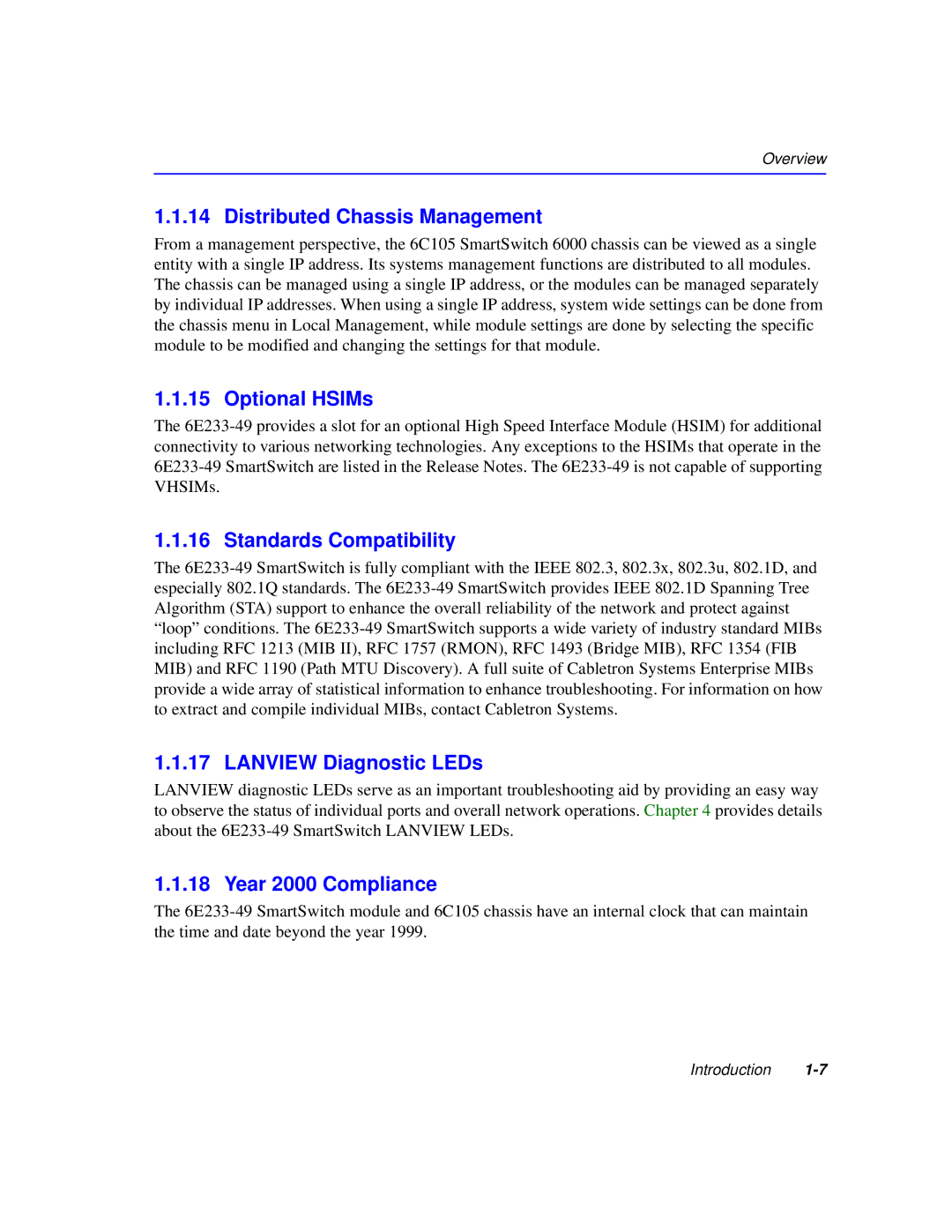 Cabletron Systems 6000 manual Distributed Chassis Management 