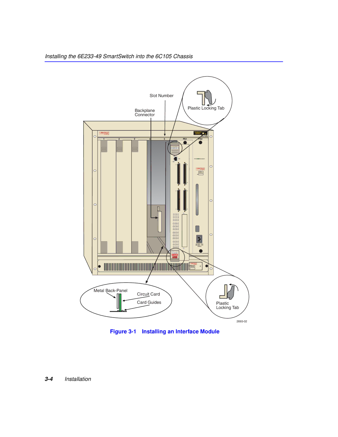 Cabletron Systems 6000 manual Installing an Interface Module 