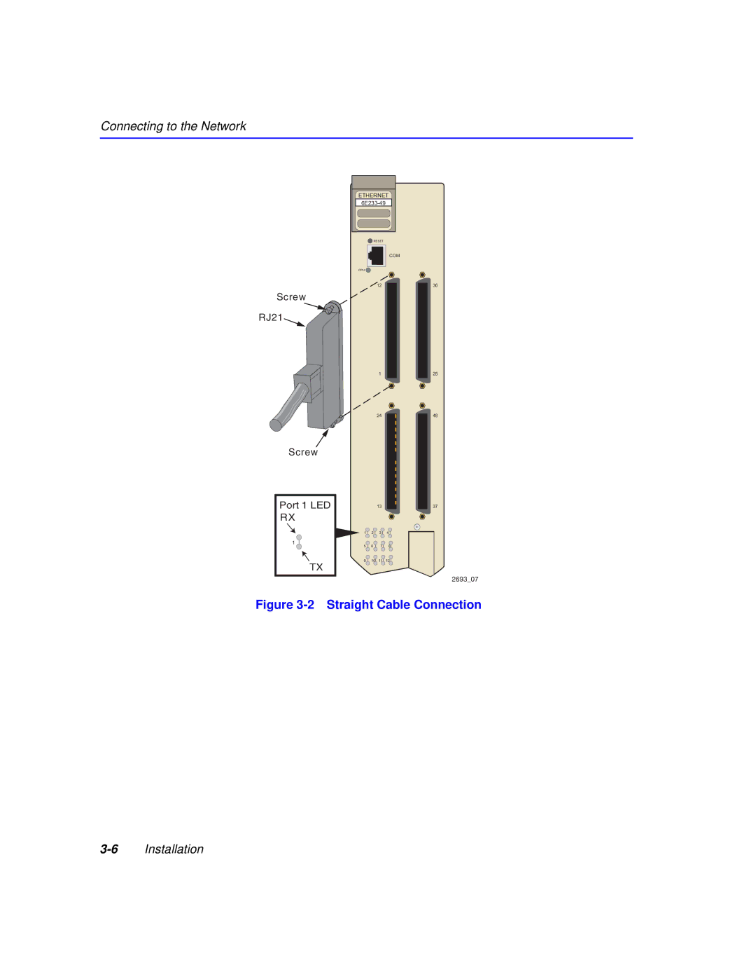 Cabletron Systems 6000 manual Straight Cable Connection 