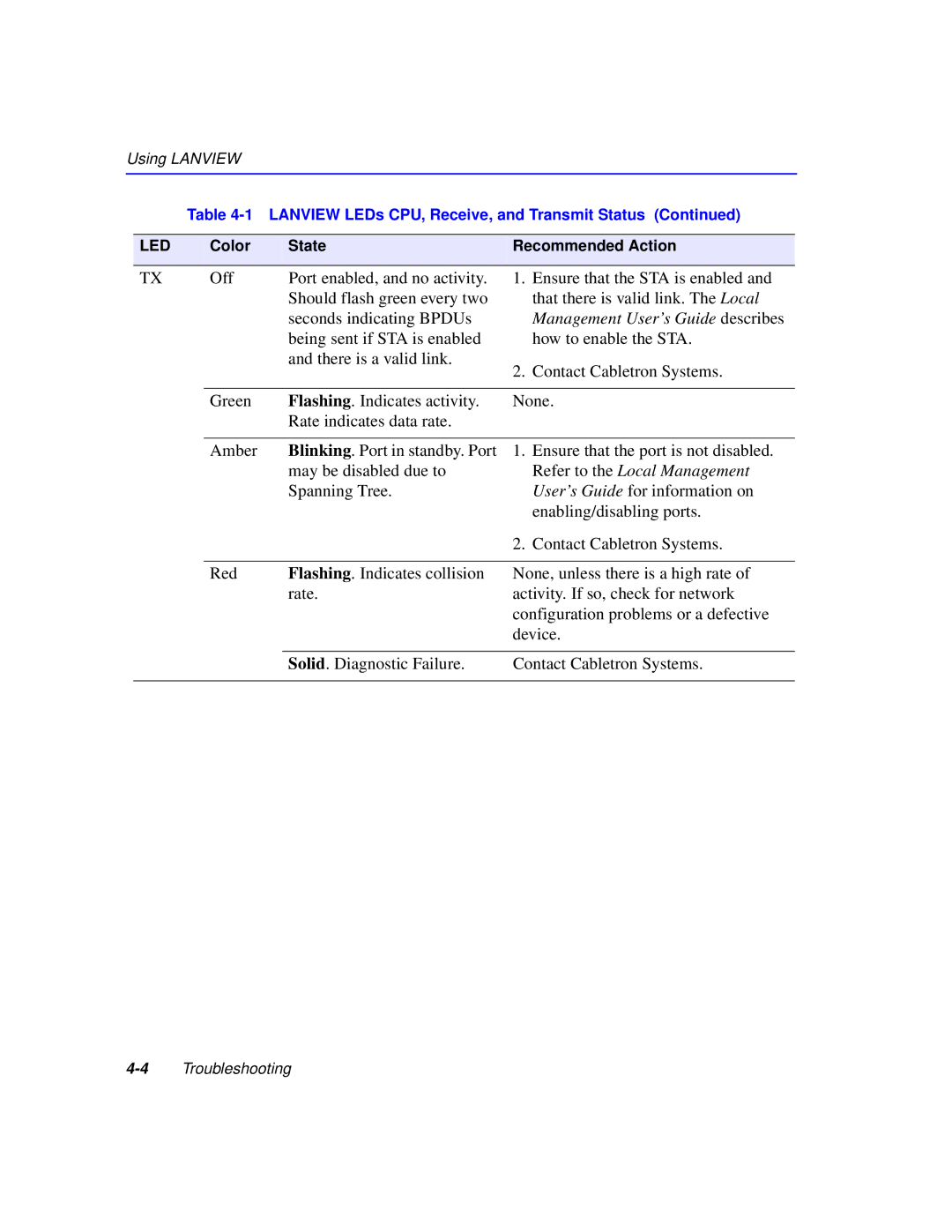 Cabletron Systems 6000 manual Refer to the Local Management 