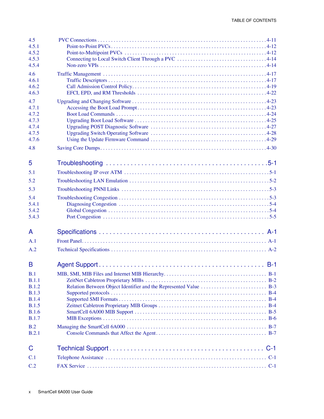 Cabletron Systems 6A000 manual Specifications 