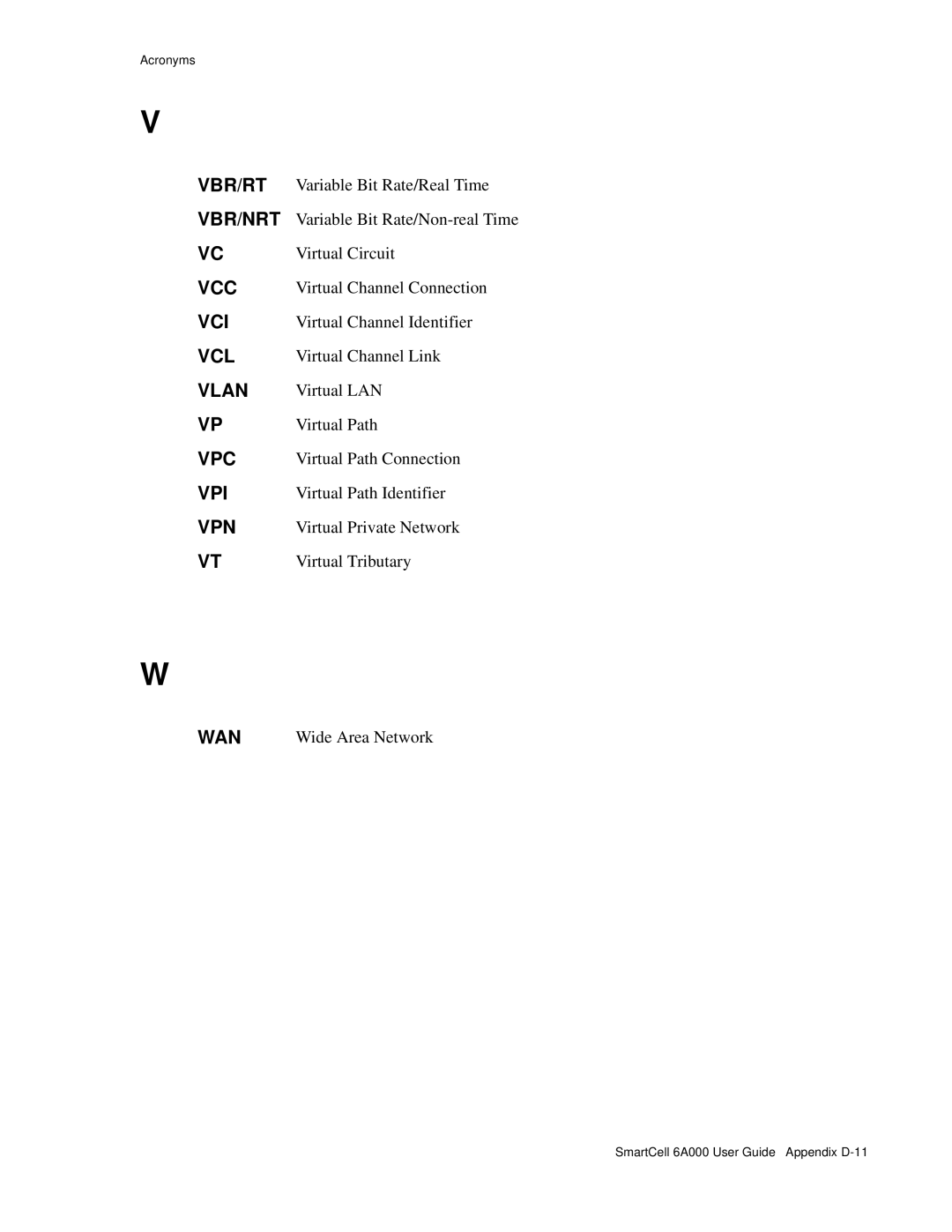 Cabletron Systems 6A000 manual Vbr/Rt 